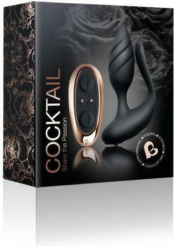 Rocks Off Cocktail Anal Plug mit kabelloser Funktion und Vibration Schwarz 6.65cm