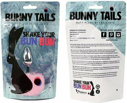 Feelztoys Bunny Tails Butt Plug Anal Plug Pink 7cm