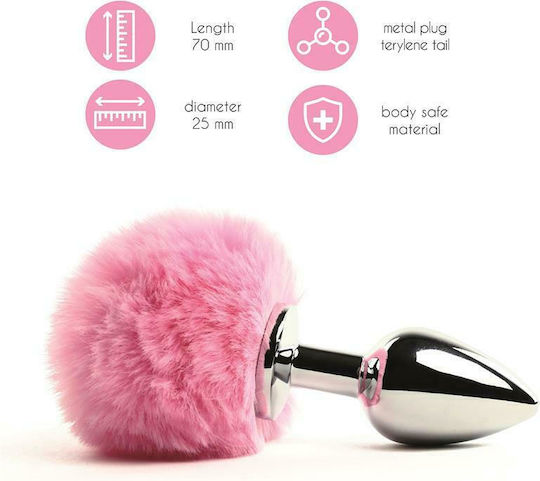 Feelztoys Bunny Tails Butt Plug Anal Plug Pink 7cm