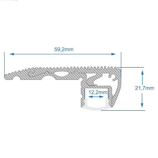 GloboStar Satz 5Stück Hängend Aluminiumprofil für LED-Streifen Treppen mit Opal Abdeckung 300cm