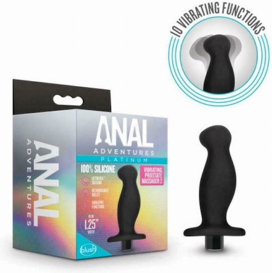 Blush Anal Adventures Platinum Vibrating Prostate Massager 02 Πρωκτική Σφήνα με Δόνηση Μαύρη