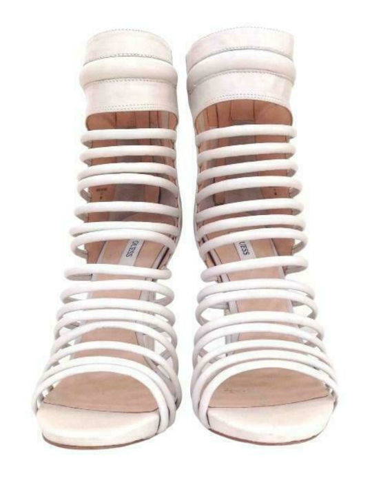 Guess Leather Women's Sandals In White Colour