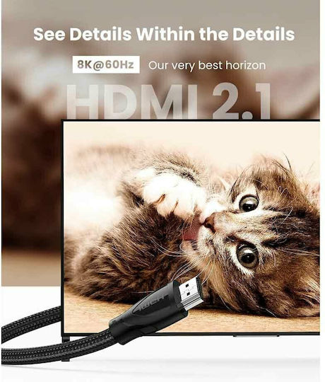 Ugreen HD140 HDMI 2.1 Ultra High Speed 48Gbps 4K 120Hz HDR VRR Cable HDMI Male - HDMI Male 5m Black