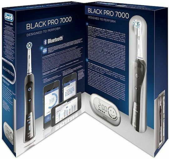 Oral-B Black Pro 7000 Elektrische Zahnbürste mit Timer, Drucksensor und Reisetasche