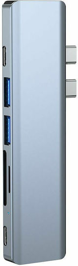 Tech-Protect V5-HUB Hub 4 Θυρών USB 3.0 με σύνδεση USB-C Γκρι