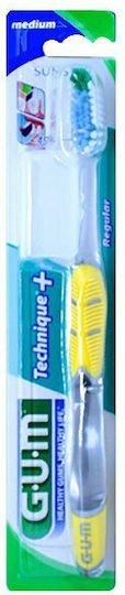 GUM Technique+ 492 Regular Manual Toothbrush Medium Yellow 1pcs