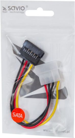 Savio 4-Pin Molex - 15-Pin Sata Kabel 0.18m Mehrfarbig (AK-10)