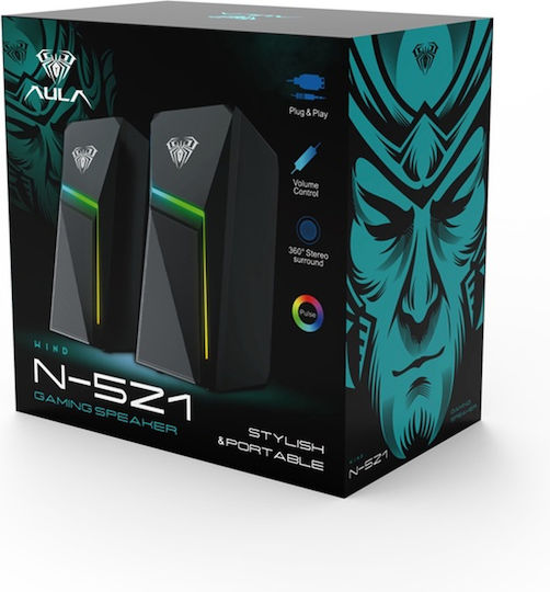 Aula N-521 2.0 Speakers with RGB 3W Black