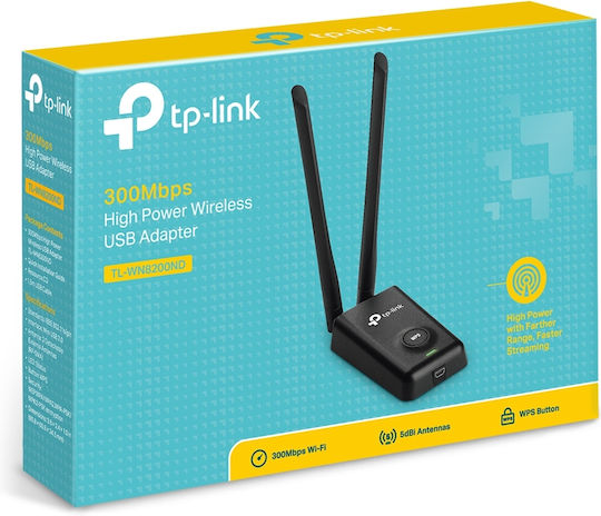 TP-LINK TL-WN8200ND Αντάπτορας Δικτύου USB με Ασύρματη Σύνδεση Wi-Fi 300Mbps και Αποσπώμενη Κεραία (v3)