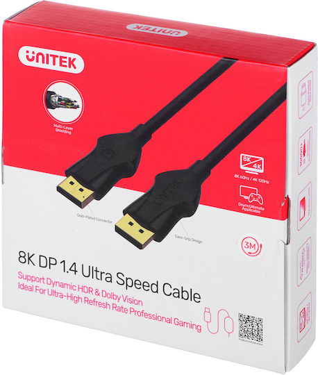Unitek Cable DisplayPort male - DisplayPort male 3m Black (C1624BK-3M)