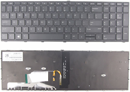 Keyboard for Probook 450 G5 455 G5 470 G5 9Z.NEFSQ.001 9Z.NEFSQ.01D NSK-XK0SQ L01028-B31 with Frame English (UK) Black (L01028-001)