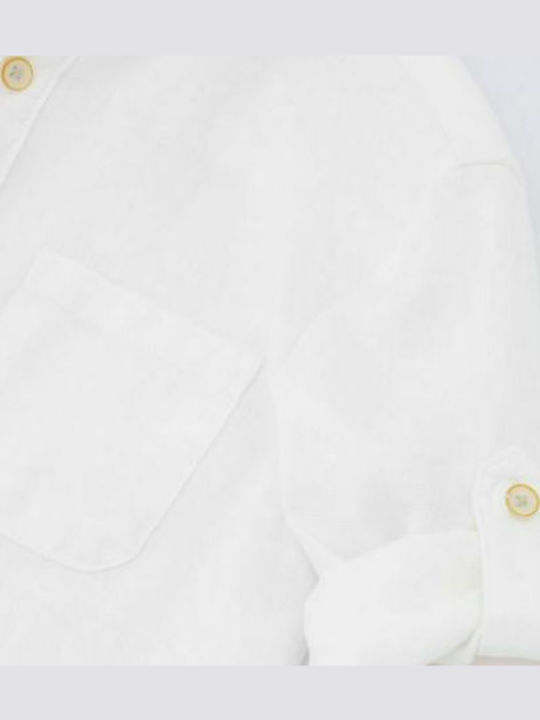 Kids One Color Shirt Long Sleeve White