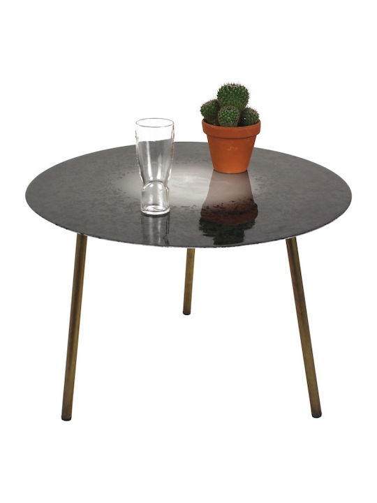 Round Metal Side Table Black L60xW60xH40cm