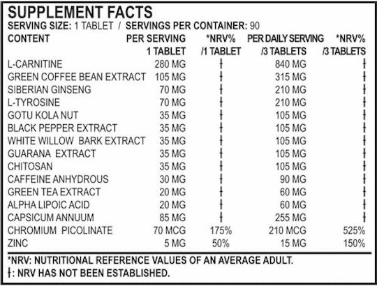True Nutrition Fat Burner Xtreme 90 ταμπλέτες
