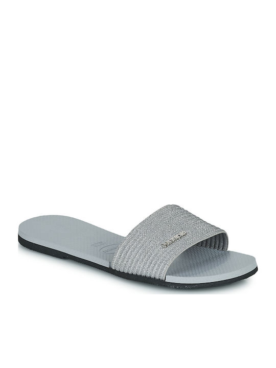 You Malta Metallic Slides in Gray Colour