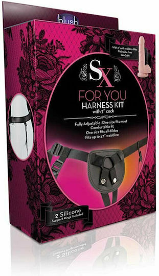 Blush SX For You Harness Kit with Silicone Dildo Harness με Dildo 18cm στο χρώμα του δέρματος
