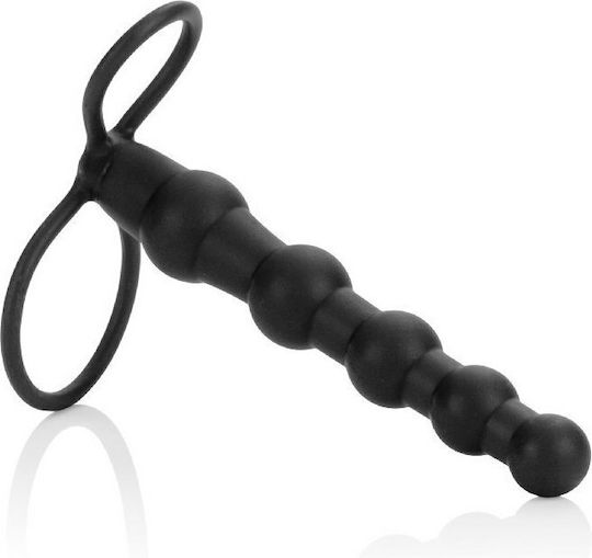 Calexotics Silicone Love Rider Beaded Dual Penetrator με Dildo 14cm σε Μαύρο Χρώμα