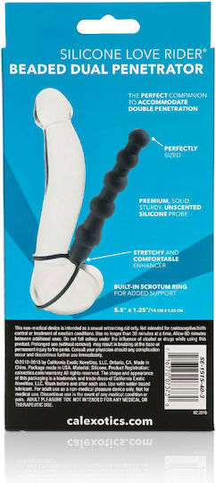 Calexotics Silicone Love Rider Beaded Dual Penetrator με Dildo 14cm σε Μαύρο Χρώμα