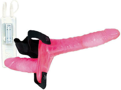 Nanma Joyride Duo Double Penis Vibrating Dildo Strap On Harness Pink