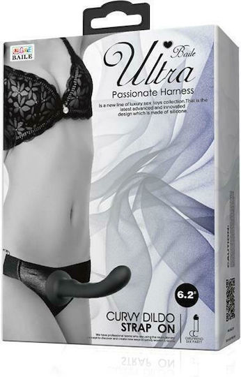 Baile Strap-On Silicone Dildo Арсенал с Единично Дилдо 16см в Черен цвят