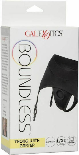 Calexotics Boundless Thong with Garter L / XL Εσώρουχο σε Μαύρο Χρώμα