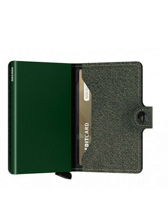 Miniwallet Twist Portofel bărbătesc Carduri cu RFID și mecanism Slide Verde