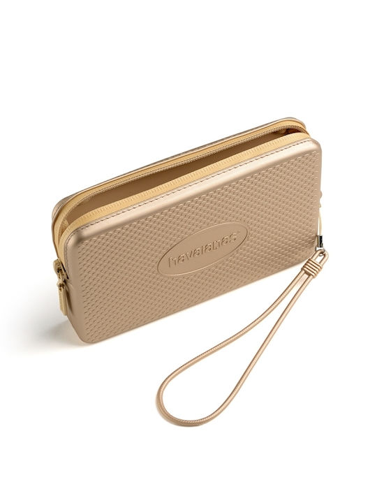 Toiletry Bag Mini Plus Cool Metallic in Gold color 17cm