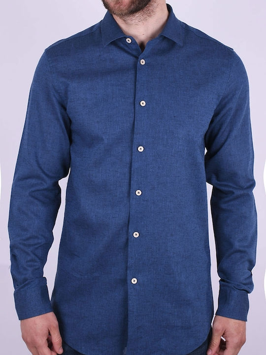 Long Sleeve Shirt Linen blue Blue Linen Shirt Blue