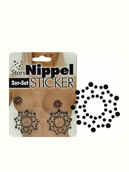 Cottelli Collection Nipple Stickers Star Nipple Covers Μαύρα