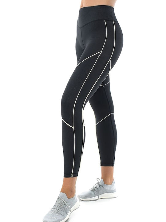 Shimmer Highlight Training Γυναικείο Cropped Κολάν Ψηλόμεσο Μαύρο
