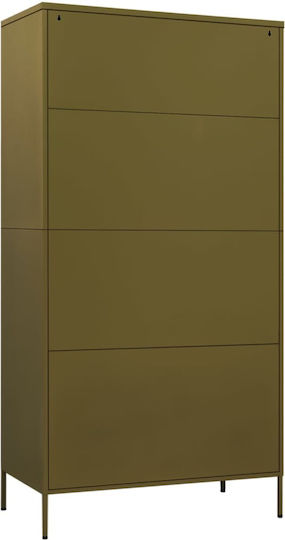 Office Storage Cabinet Metal Olive 90x50x180cm