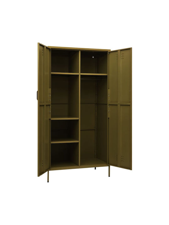 În picioare pe podea de Birou Metalică în Culoare Verde, 90x50x180cm