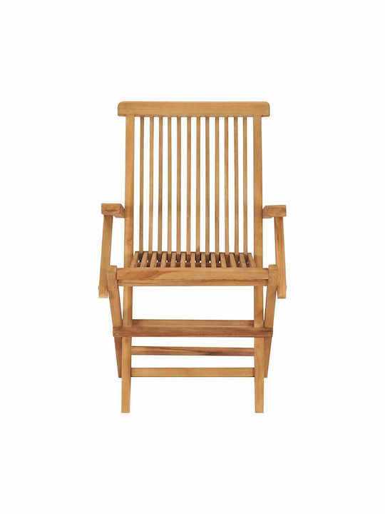 Градински Стол Дървен Естествен 3 Бройки 56x62x90см
