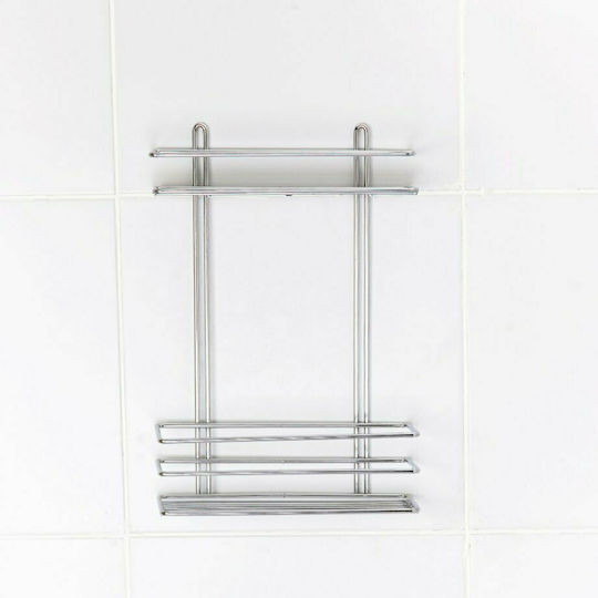 Tekno-Tel 455.LM005 Стенен Рафт за баня Inox с 2 рафта 25x11x37см Сребриста Tekno-Tel 455.LM005 Стенен Рафт за баня Inox с 2 рафта 25x11x37см Сребриста