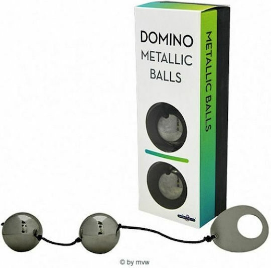Seven Creations Domino Metallic Balls Κολπικές Μπάλες Μαύρες