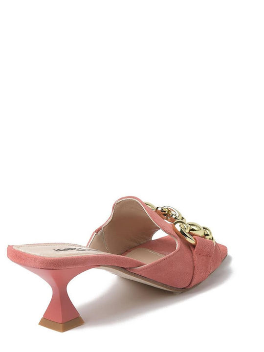 Janet & Janet Leather Mules Pink