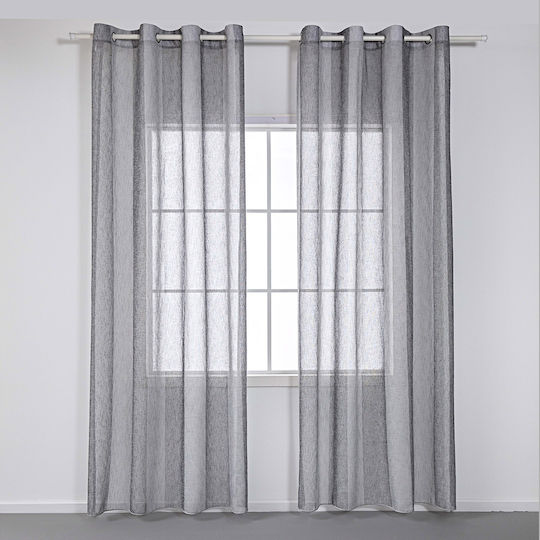 Beauty Home Κουρτίνα με Τρουκς Γκρί 140x270εκ.