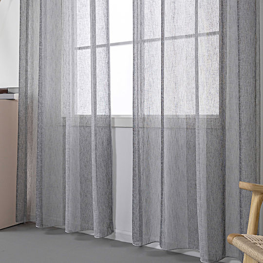 Beauty Home Κουρτίνα με Τρουκς Γκρί 140x270εκ.