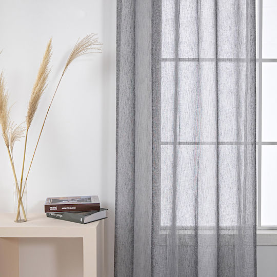 Beauty Home Κουρτίνα με Τρουκς Γκρί 140x270εκ.