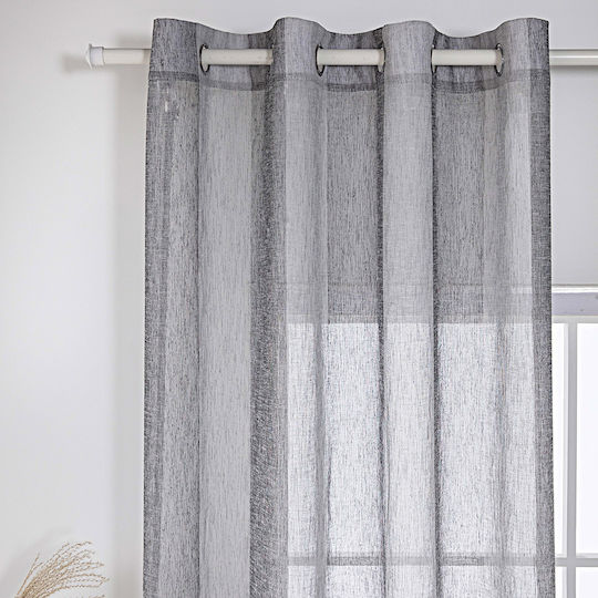 Beauty Home Κουρτίνα με Τρουκς Γκρί 140x270εκ.