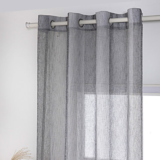 Beauty Home Κουρτίνα με Τρουκς Γκρί 140x270εκ.
