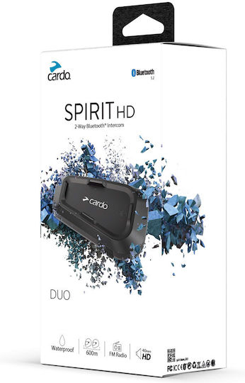 Cardo Spirit HD Διπλή Ενδοεπικοινωνία για Κράνος Μηχανής με Bluetooth