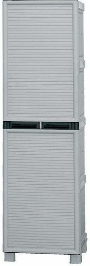 Single Door Wardrobe Plastic with 3 Shelves 50x39x172cm