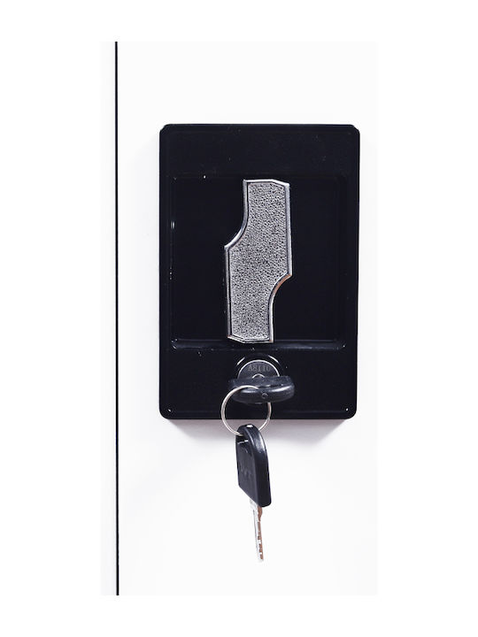 Doppelflügeliger Außenschrank Valja Metallisch mit Verriegelungsfunktion mit Trennwand & 4 Regale 90x45x190cm