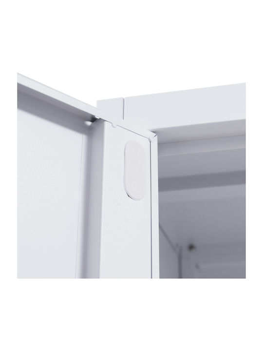 Double-Leaf Valja Metallic Cabinet with Locking Capability with Divider & 4 Shelves 90x45x190 cm