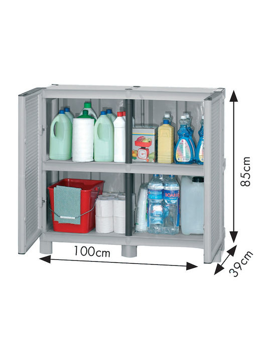 Dulap cu două uși Plastic cu Separator & 1 Raft 100x39x92cm