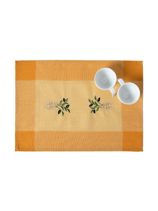 Silk Fashion N1 Placemat Fabric Orange 50x35cm 12pcs