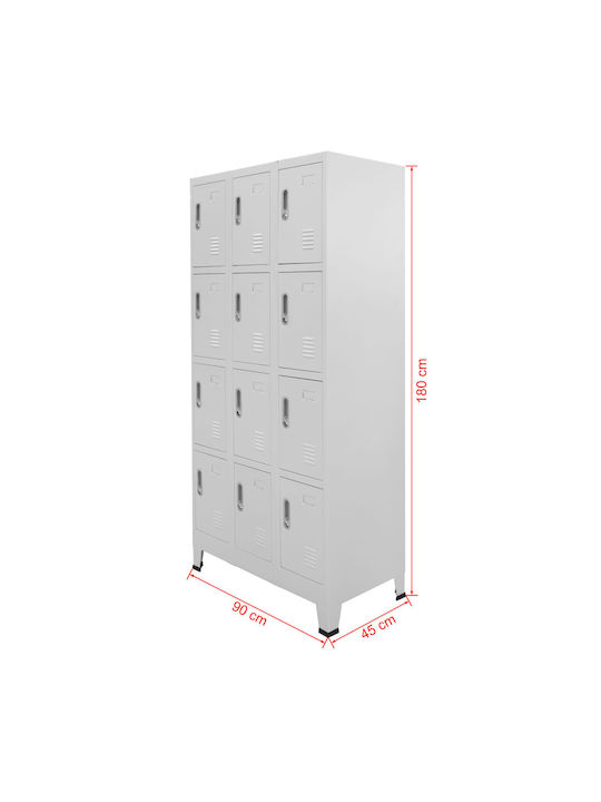 Шкаф Метал с 12 шкафчета 90x45x180бр