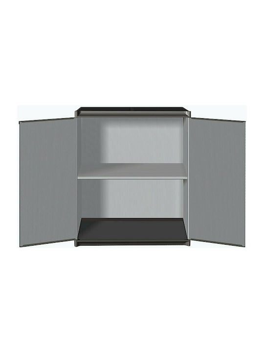 Double Door Wardrobe Low Cabinet Plastic with 1 Shelf 68x39.5x85cm