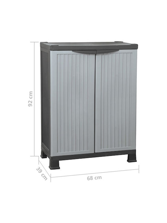 Δίφυλλη Ντουλάπα Πλαστική με 1 Ράφι Γκρι 68x39x92εκ.